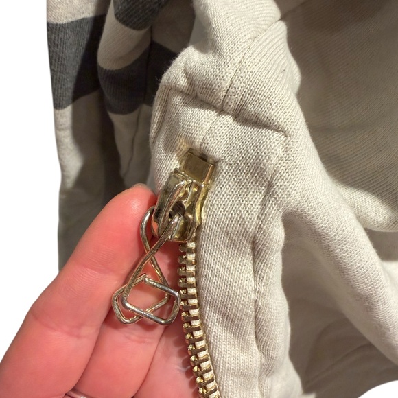 SUNDRY Cream Hoodie Sweatshirt With Unique Design Details - size 0 (xs) - Picture 5 of 10